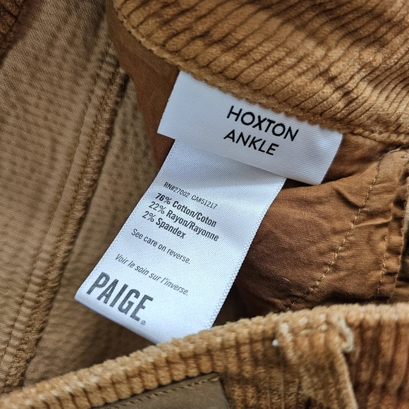 Paige x Anthropologie Hoxton Ankle Copper Corduroy Skinny Jeans - Picture 4 of 7